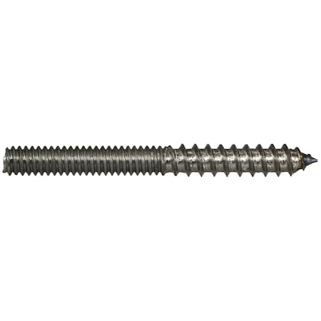 Hanger Bolt, 1/4 In Thread To 1/4-20 Thread, 2 1/2 In, Steel, Plain Finish, 20 PK